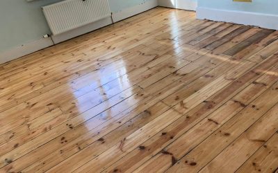 Pine Floorboards With Fire Place Repair